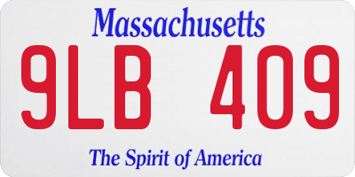 MA license plate 9LB409