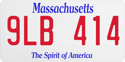 MA license plate 9LB414