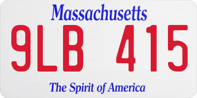 MA license plate 9LB415
