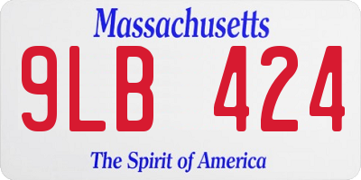 MA license plate 9LB424