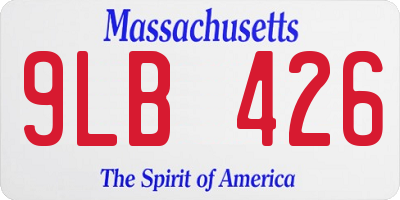 MA license plate 9LB426