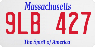MA license plate 9LB427