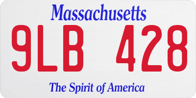 MA license plate 9LB428