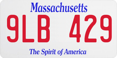 MA license plate 9LB429