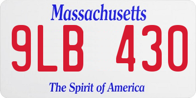 MA license plate 9LB430