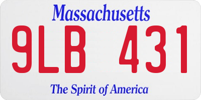 MA license plate 9LB431