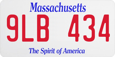 MA license plate 9LB434