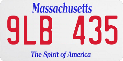 MA license plate 9LB435