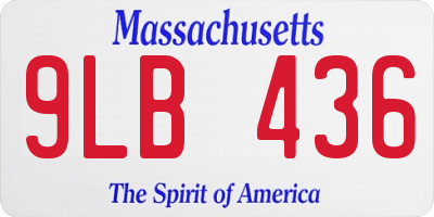 MA license plate 9LB436