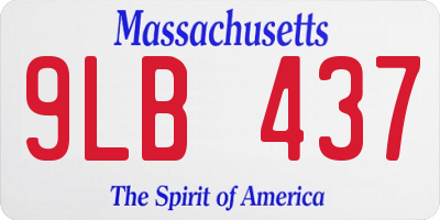 MA license plate 9LB437