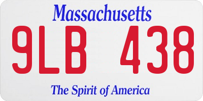 MA license plate 9LB438