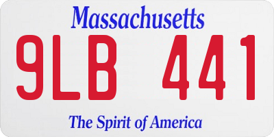 MA license plate 9LB441