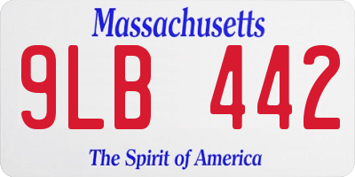 MA license plate 9LB442