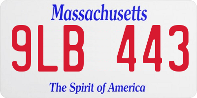 MA license plate 9LB443