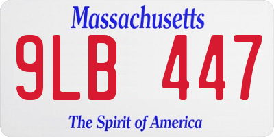 MA license plate 9LB447
