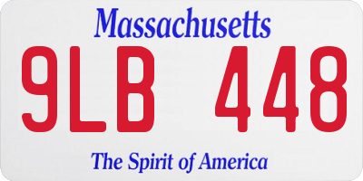 MA license plate 9LB448