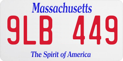 MA license plate 9LB449