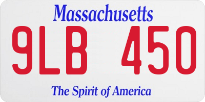 MA license plate 9LB450