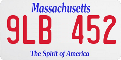 MA license plate 9LB452