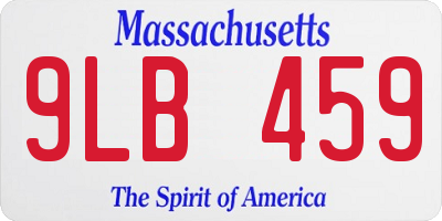 MA license plate 9LB459