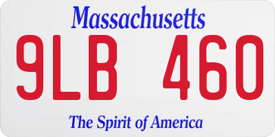 MA license plate 9LB460