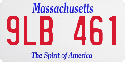 MA license plate 9LB461