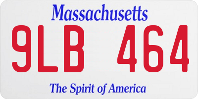 MA license plate 9LB464