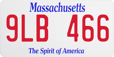 MA license plate 9LB466