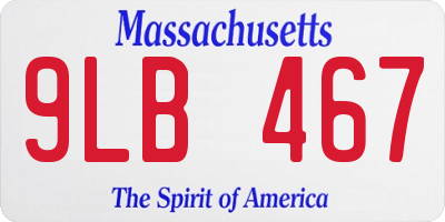 MA license plate 9LB467