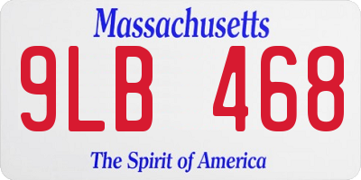 MA license plate 9LB468
