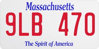 MA license plate 9LB470