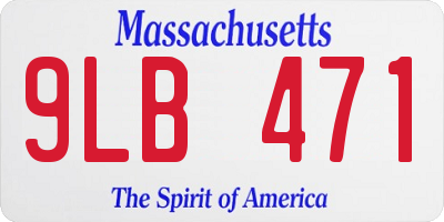 MA license plate 9LB471