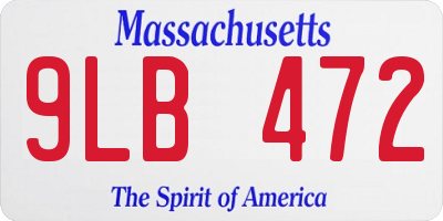 MA license plate 9LB472