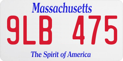 MA license plate 9LB475
