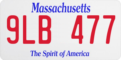 MA license plate 9LB477