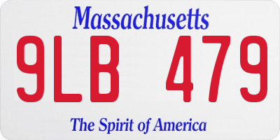 MA license plate 9LB479