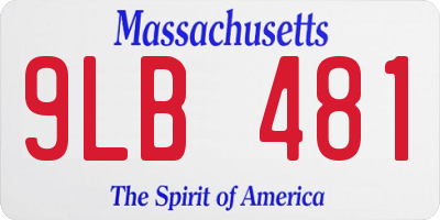 MA license plate 9LB481