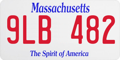 MA license plate 9LB482