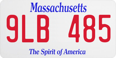 MA license plate 9LB485