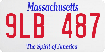 MA license plate 9LB487