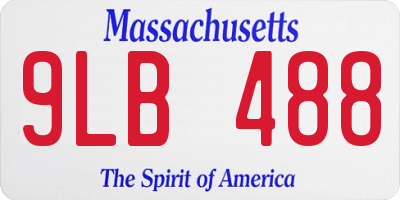 MA license plate 9LB488