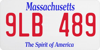 MA license plate 9LB489