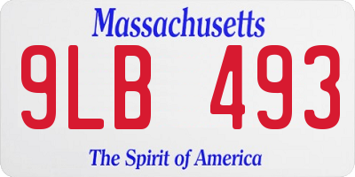 MA license plate 9LB493