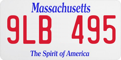 MA license plate 9LB495