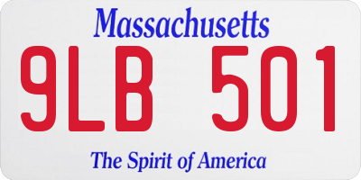 MA license plate 9LB501