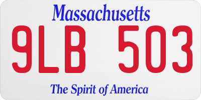 MA license plate 9LB503
