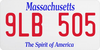 MA license plate 9LB505