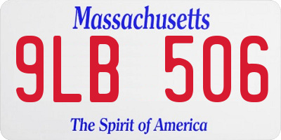 MA license plate 9LB506