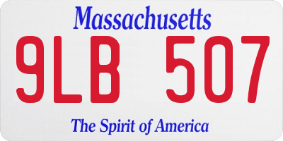 MA license plate 9LB507