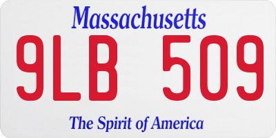 MA license plate 9LB509